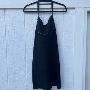 Bebe, bodycon + wrap dress